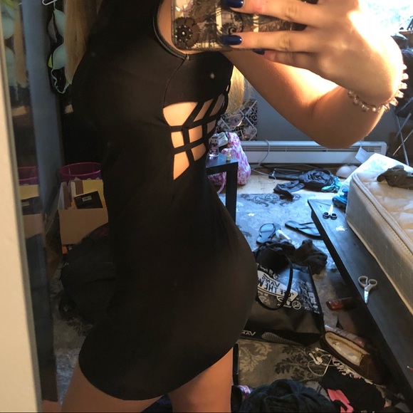 Express Dresses & Skirts - Black open back design dress